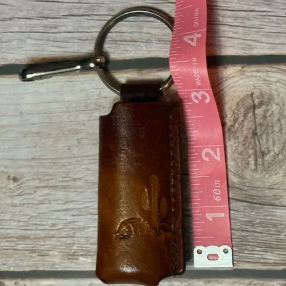 ✨ Vintage Tooled Leather Lighter Holder — Desert Cactus Design (NOS) ✨